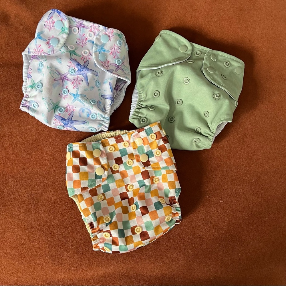 Lighthouse Kids Co reusable cloth swim diapers lot of 3